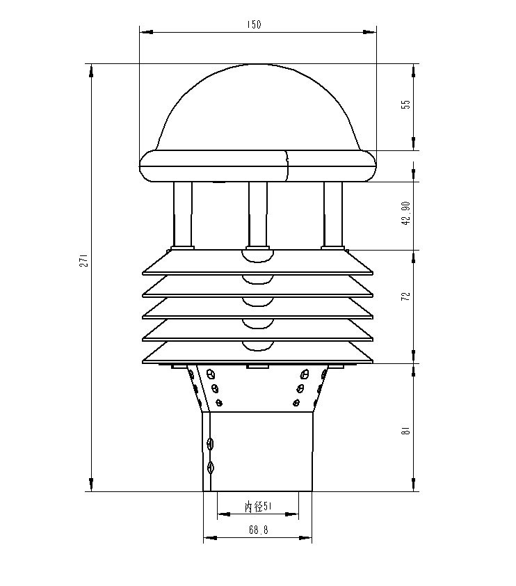 配電線路環(huán)境監(jiān)測儀產品尺寸圖